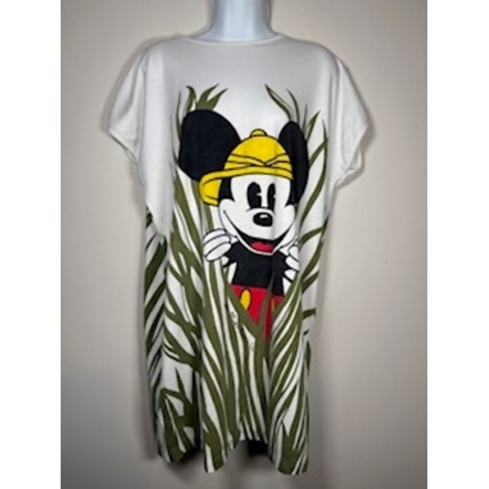 Vintage Mickey Mouse Safari T-Shirt Tunic Dress Cover-up One Size Disney Safari